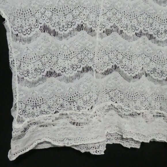 COTTON EXPRESS | large | White Lace Short Sleeve Shirt - Picture 6 of 14